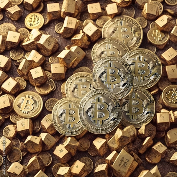 Fototapeta Illustrating the Vastness and Complexity of Bitcoin - AI generative 