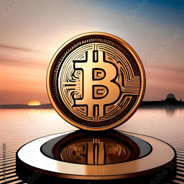 Fototapeta Painting the Future of Bitcoins with AI Generatives 