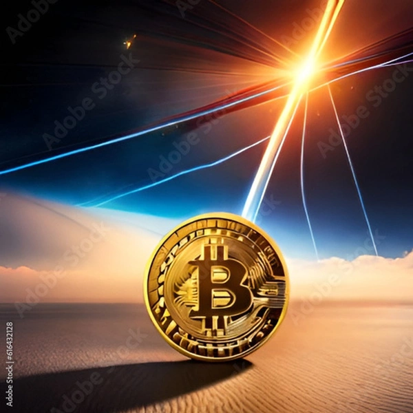 Fototapeta Shedding Light on the Potential of AI-Generated Bitcoin Art 