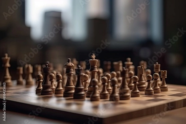 Fototapeta Successful Business Concept. Professional Chess Game on Chessboard