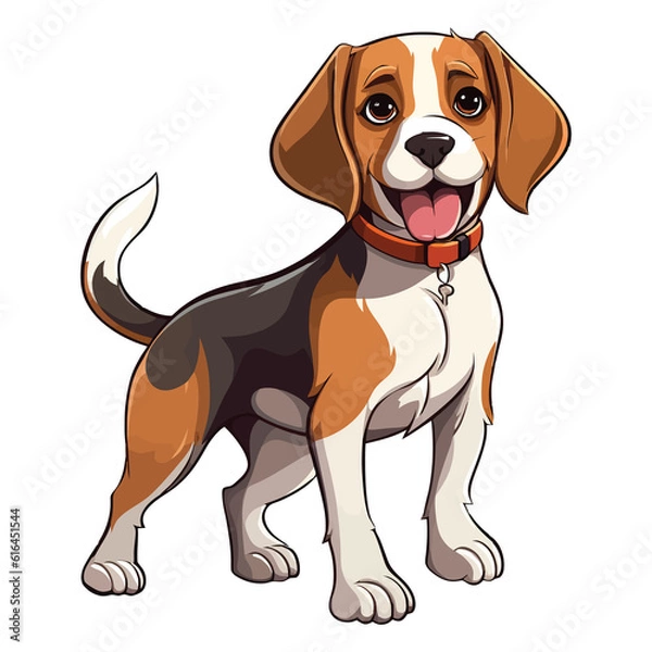 Fototapeta Loyal and Devoted: 2D Artwork Showcasing a Charming Beagle