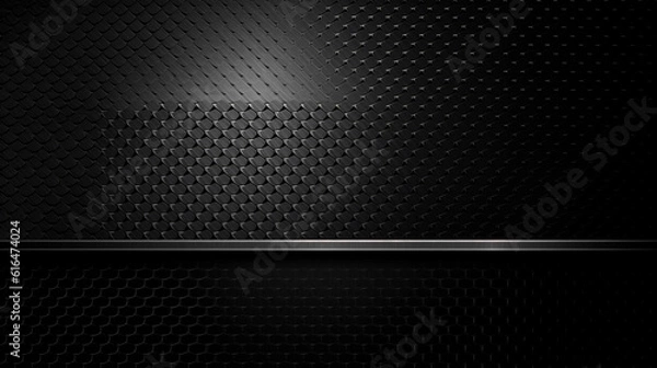 Obraz Abstract background dark with carbon fiber texture vector illustration