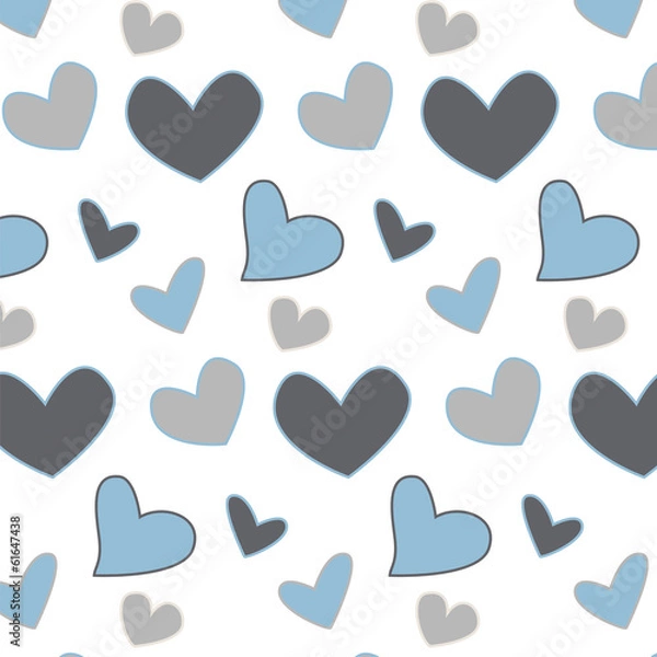 Obraz seamless hearts blue tones