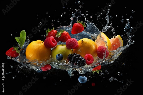 Fototapeta fruit in splash