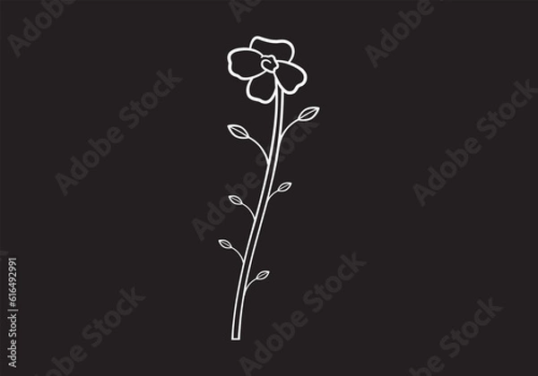 Obraz Vector abstract logo design templates in trendy linear minimal style - rose