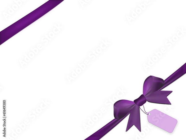 Obraz Purple bow isolated on a white background