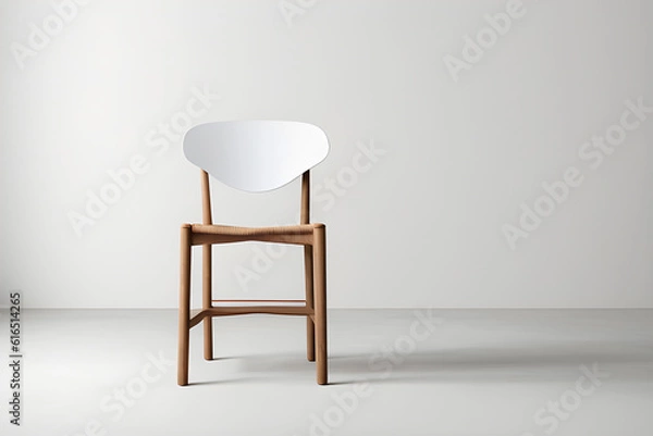Fototapeta Beautiful chairs on a white background, minimalism and clean design with empty spaces.