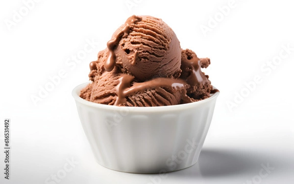 Obraz chocolate ice cream on white background