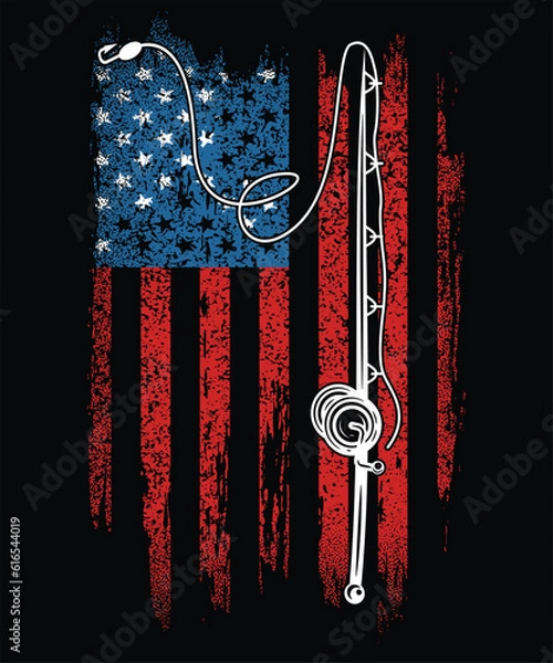 Fototapeta Fishing typography vector graphic t shirt design