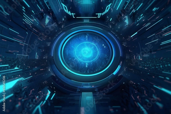 Fototapeta Abstract background with technology-inspired elements