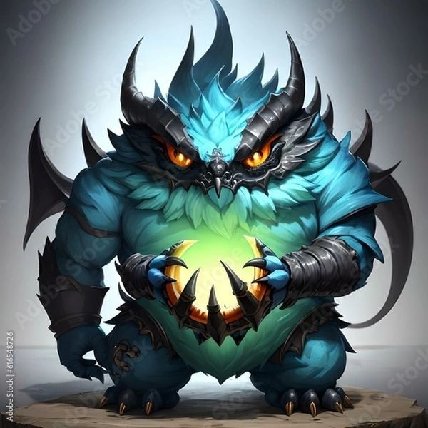 Fototapeta Single Cute Monster Character for Battle Design