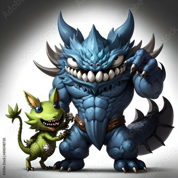 Fototapeta Single Cute Monster Character for Battle Design