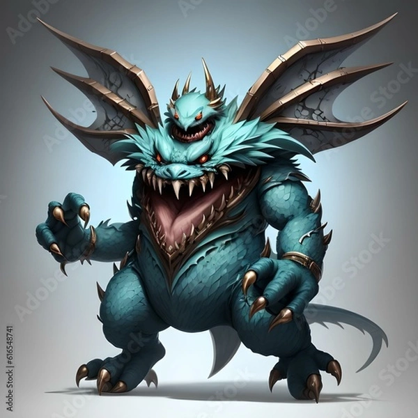 Obraz Single Cute Monster Character for Battle Design