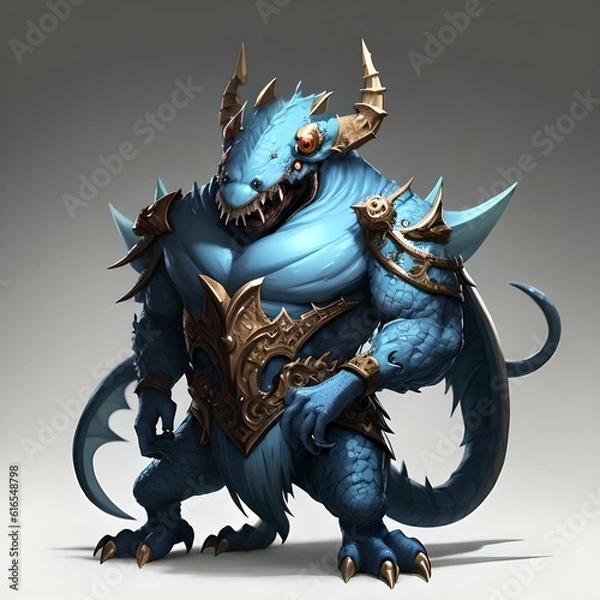 Fototapeta Single Cute Monster Character for Battle Design