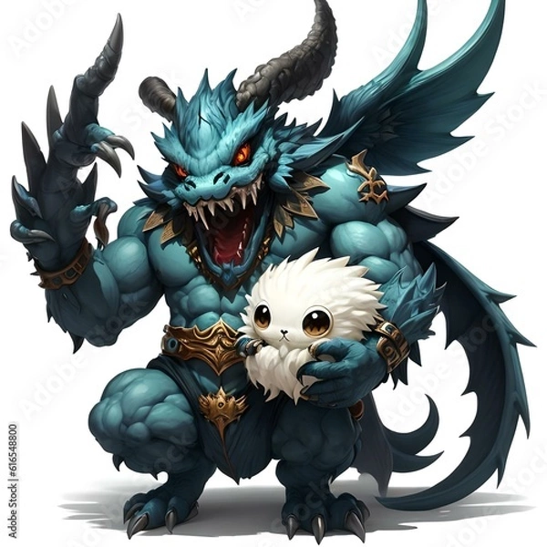 Obraz Single Cute Monster Character for Battle Design