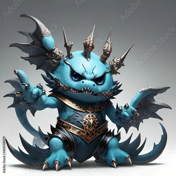 Fototapeta Single Cute Monster Character for Battle Design