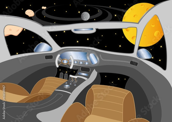 Fototapeta spaceship interior in the universe