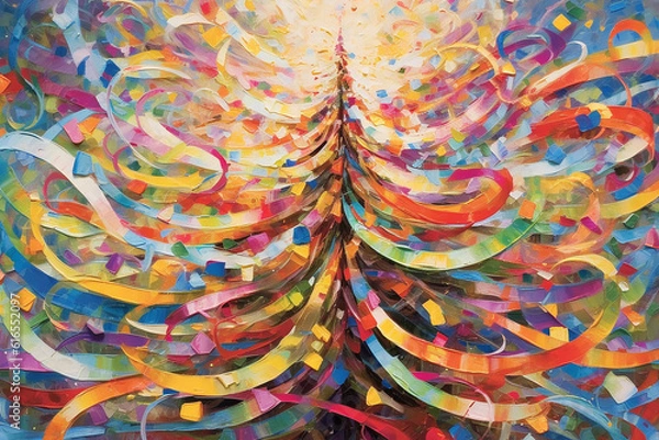 Fototapeta christmas tree with colorful wires Ai generative