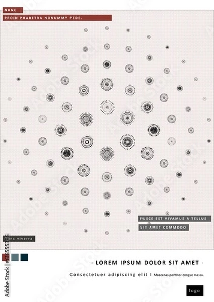 Fototapeta Abstract black dot circle pattern poster template