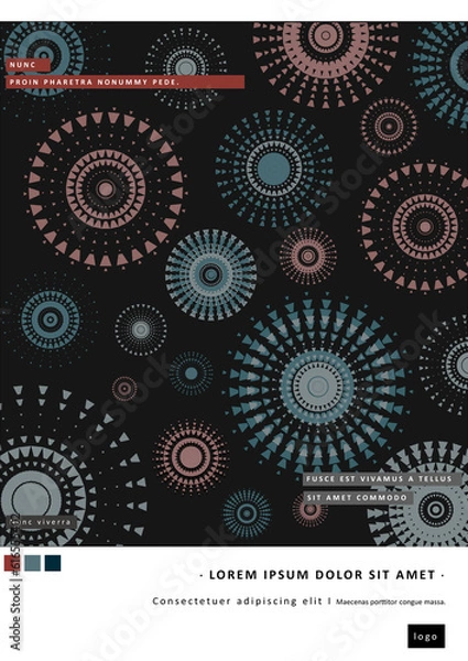 Obraz Colorful asymmetrical various sizes pattern poster template