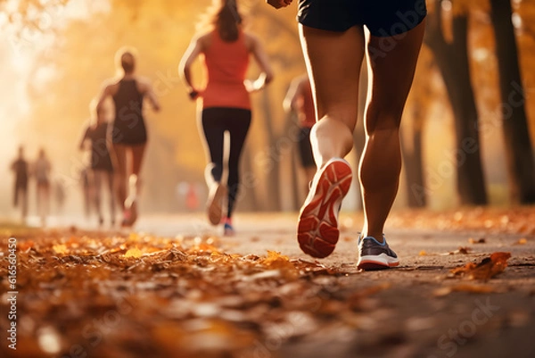 Fototapeta Active Lifestyle in Autumn - Generative AI