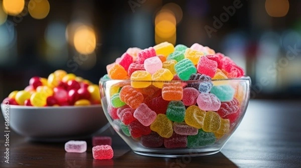Obraz a bowl of gummy candies