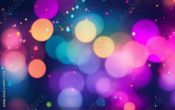 Fototapeta Colorful bokeh art background, Generative AI Illustration.