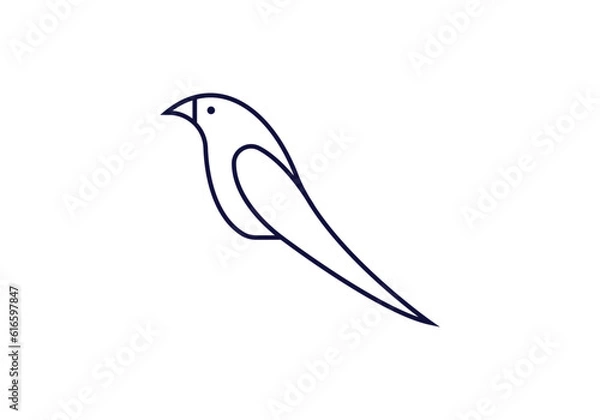 Obraz bird shape isolated on white background