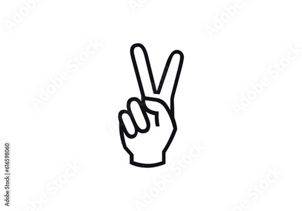 Obraz victory shape hand isolated on white background