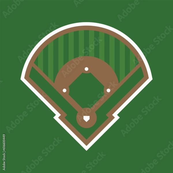 Obraz Baseball Field icon. Flat Illustration of Baseball Field Icon Design.