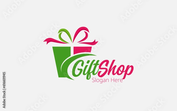 Obraz Gift logo design concept for gift corner, gift vector symbol