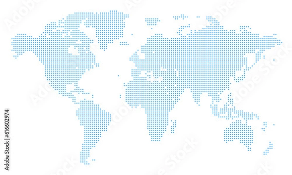 Obraz World Map Blue Dots