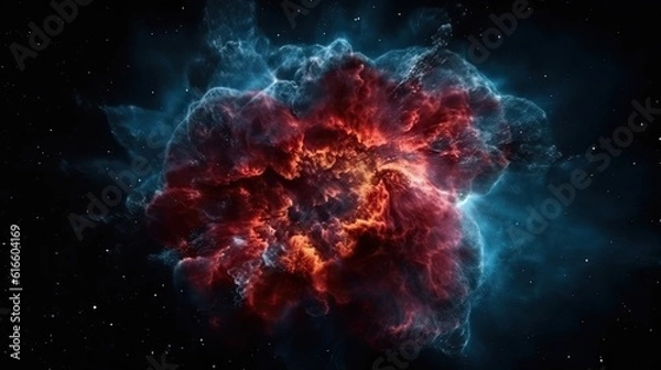 Fototapeta space galaxy cloud nebula. Stary night cosmos. Universe science astronomy. Supernova background generative AI