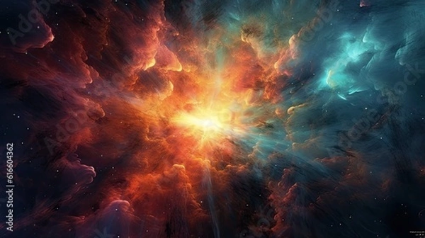 Fototapeta space galaxy cloud nebula. Stary night cosmos. Universe science astronomy. Supernova background generative AI