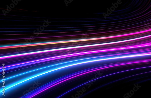 Obraz Neon light wave background, 3d Rendering, Abstract Background, Light Background, Color Background