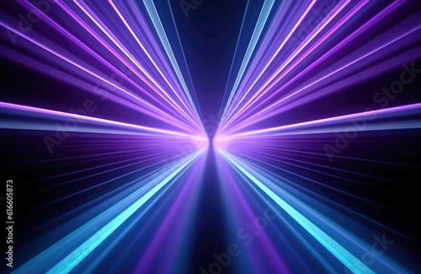 Obraz Neon light wave background, 3d Rendering, Abstract Background, Light Background, Color Background