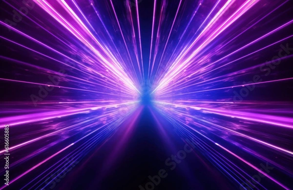 Obraz Neon light wave background, 3d Rendering, Abstract Background, Light Background, Color Background