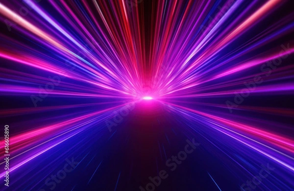 Obraz Neon light wave background, 3d Rendering, Abstract Background, Light Background, Color Background