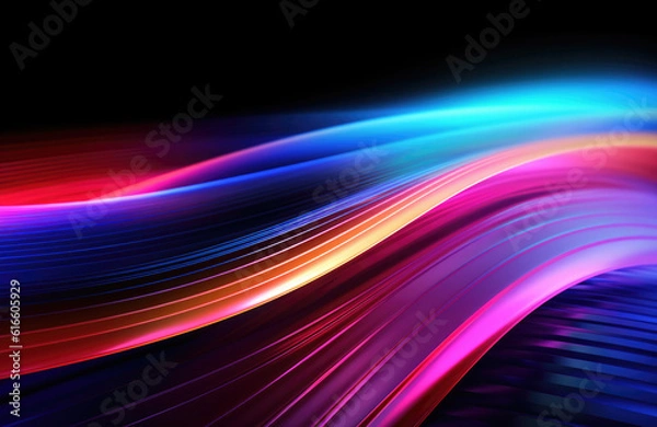 Obraz 3d Rendering, Technology, Abstract Background, Light Background, Color Background, Neon
