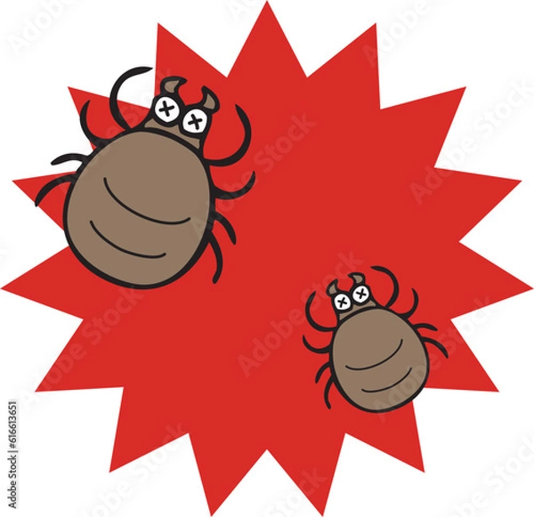 Obraz 退治されたマダニのイラスト
