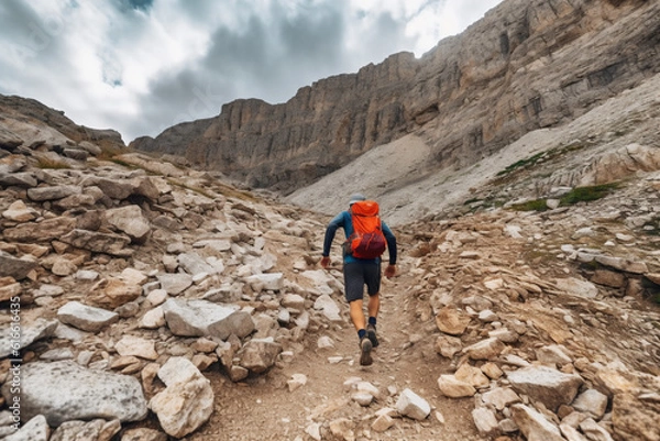 Obraz hiking in the mountains generative AI