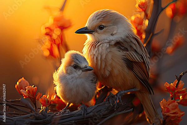 Obraz Mother bird's embrace, Generative AI