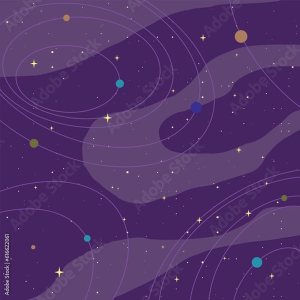 Fototapeta Cartoon starry space