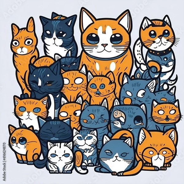 Obraz pattern with cats
