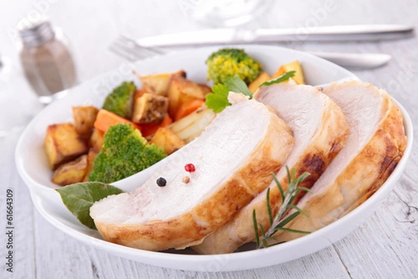 Fototapeta meat and vegetable