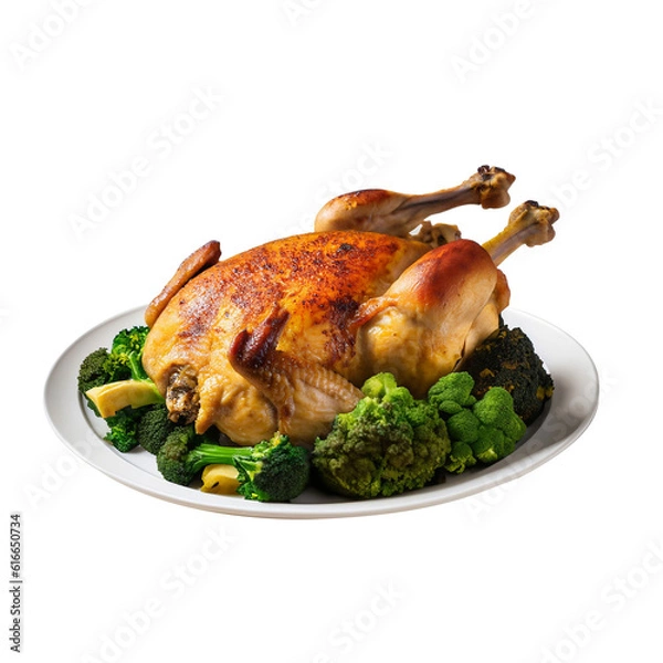 Obraz roasted chicken with vegetables