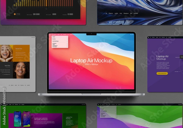 Obraz Laptop Air Mockup Presentation Screen Set