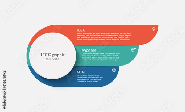 Fototapeta Vector business infographic background design template with 3 steps