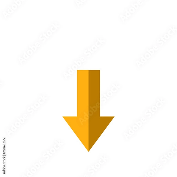 Obraz Orange download arrow in a cloud