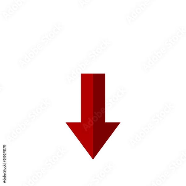 Obraz red download arrow in a cloud 